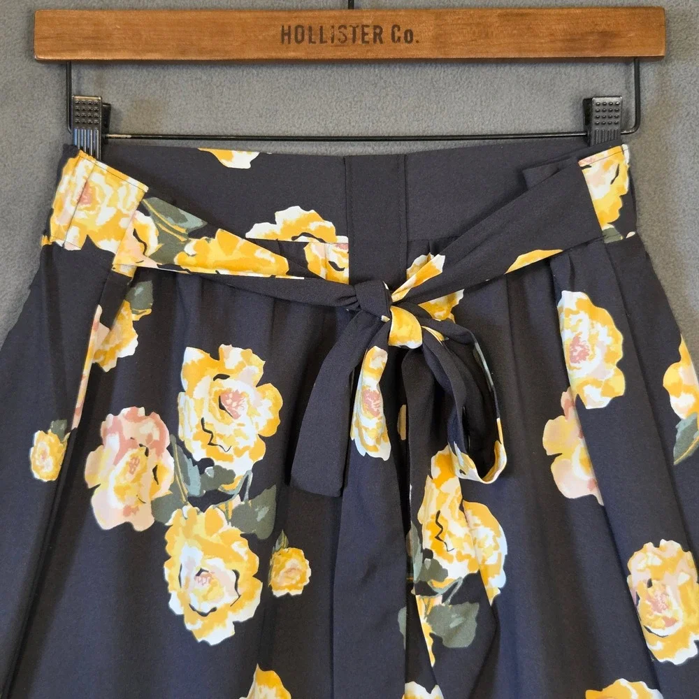 LOFT Outlet Floral Tie A-Line Skirt Women's Large Rose Casual Office Cottage
